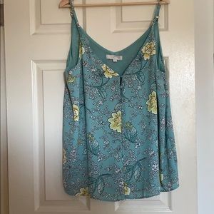 LOFT tropical print button cami